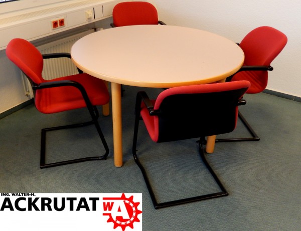 5-teilige Büroausstattung Büromöbel-Set Besprechungsecke Rundtisch Stühle Büro