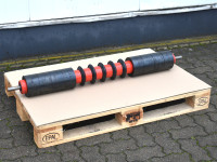 Foerderbandrolle Tragrolle Foerderrolle mit Stuetzringen RL 1120 mm Foerderbandrolle Tragrolle Foerderrolle mit Stuetzringen RL 1120 mm