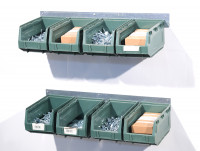 Montageschienen Metall-Wandschienen Kleinteileboxen  Montageschienen Metall-Wandschienen Kleinteileboxen