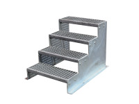 Gitterrosttreppe Stahltreppe Industrietreppe Höhe 640 mm Treppe Standtreppe 4 Stufen Gitterrosttreppe Stahltreppe Industrietreppe Höhe 640 mm Treppe Standtreppe 4 Stufen
