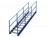 Stahlwangentreppe Industrietreppe Gitterrost-Stufen verzinkt  Stahlwangentreppe Industrietreppe Gitterrost-Stufen verzinkt