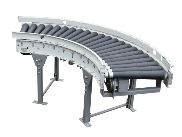 90° Rollenbahnkurve angetrieben Förderbreite 525 mm Förderkurve Kurvenrollenbahn