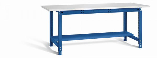 Otto Kind Werkbank 2004 x 750 x 718-958 mm (BxTxH), Melaminplatte, blau, Typ allrounder 121 m