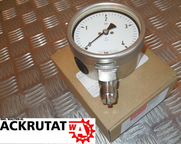 Druckmessgerät mit Rohrfeder BA4200 NG 100 Messgerät Manometer Rohrfeder - Gerät