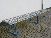 Förderstrecke Röllchenteppich Röllchenleisten Röllchenbahn Länge 4.000 mm Rollenelement Förderstrecke Röllchenteppich Röllchenleisten Röllchenbahn Länge 4.000 mm Rollenelement
