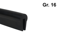 Siebschutzprofil Gr. 16 schwarz Kantenschutz 6x21x27/10 mm Klemmprofil Siebschutzprofil Gr. 16 schwarz Kantenschutz 6x21x27/10 mm Klemmprofil