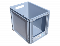 48x Auer EURO Sichtlagerkästen 300 x 400 x 320 mm (BxTxH), silber grau, stapelbar, Griffmulde 48x Auer EURO Sichtlagerkästen 300 x 400 x 320 mm (BxTxH), silber grau, stapelbar, Griffmulde