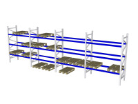 Stahl verzinkt Rahmen Blau lackiert Traversen Metalsistem Palettenregal Schwerlastregal Lagerregal Stahl verzinkt Rahmen Blau lackiert Traversen Metalsistem Palettenregal Schwerlastregal Lagerregal