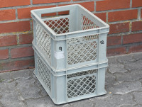 Stapelkörbe Lagerbehälter Kisten Körbe stapelbar grau  Stapelkörbe Lagerbehälter Kisten Körbe stapelbar grau
