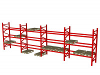 Ohra Palettenregal gebraucht Höhe 6.080 mm Lichte Weite 2.690 mm 3 Ebenen Ohra Palettenregal gebraucht Höhe 6.080 mm Lichte Weite 2.690 mm 3 Ebenen