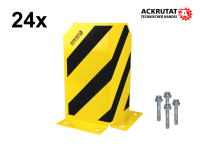 24x Rammschutzecke Anfahrschutz H300 mm Eckschutz L-Form Schutzwinkel inkl. 96x Bodenanker 24x Rammschutzecke Anfahrschutz H300 mm Eckschutz L-Form Schutzwinkel inkl. 96x Bodenanker