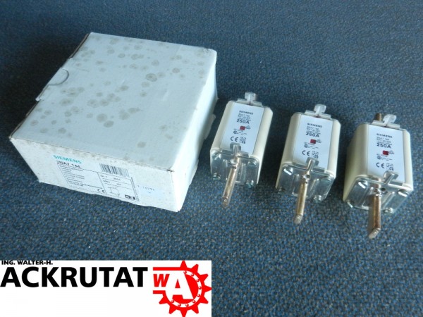 3 Stück Siemens 3NA7 144 Sicherungseinsätze 250 A 3NA7144