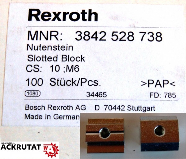97 St. Nutenstein Nutensteine Slotted Block 10mm T-Block M6 Bosch Rexroth