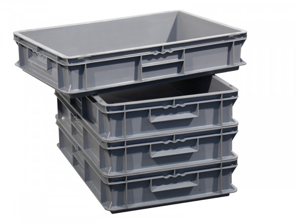 4er Set SSI Schäfer Eurobox 400x600x120 mm EF 6120 Stapelkiste 23,3 Liter ESD-leitfähig