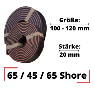 Abstreifgummi 65 / 45 / 64 Shore