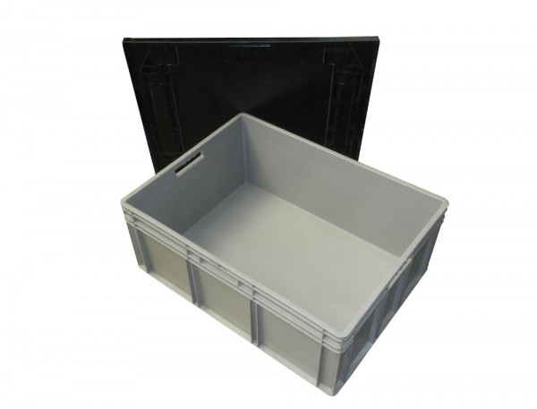 10 schwarze Schäfer Deckel Euro-Stapelbehälter Behälter Abdeckung Box