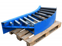 45° Rollenbahnkurve angetrieben Förderbreite 450 mm Förderkurve Kurvenrollenbahn 45° Rollenbahnkurve angetrieben Förderbreite 450 mm Förderkurve Kurvenrollenbahn
