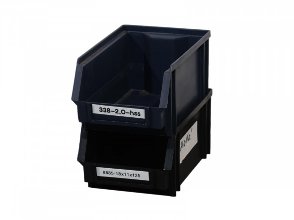 Sichtlagerkisten 123x185x90 mm (BxTxH) Kunststoffboxen schwarz/blau