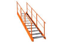 Industrietreppe Stahltreppe Höhe 2250 mm Stahlwangentreppe 11 Stufen verzinkt Treppe Industrietreppe Stahltreppe Höhe 2250 mm Stahlwangentreppe 11 Stufen verzinkt Treppe