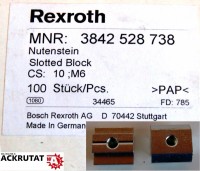 97 St. Nutenstein Nutensteine Slotted Block 10mm T-Block M6 Bosch Rexroth 97 St. Nutenstein Nutensteine Slotted Block 10mm T-Block M6 Bosch Rexroth