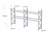 2 Felder Palettenregal gebraucht Dexion S4 Schwerlastregal  2 Felder Palettenregal gebraucht Dexion S4 Schwerlastregal