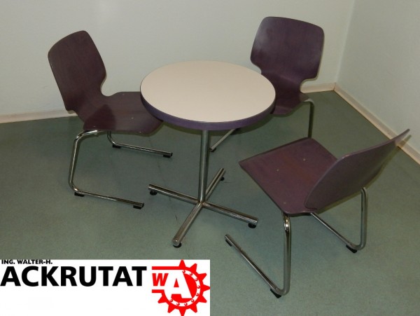 3er-Sitzgruppe Kantinentisch Stuhl Tisch Cafeteria Kantine Bistrotisch Set