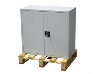 Büroschrank 800x375x750 mm Ablageschrank 2x Fachböden lichtgrau abschließbar Büroschrank 800x375x750 mm Ablageschrank 2x Fachböden lichtgrau abschließbar