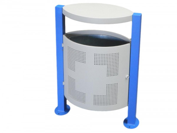  Abfalleimer outdoor Stand-Abfallbehälter abschließbar Stahl Inneneimer verzinkt 