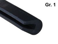 Siebschutzprofil Gr. 1 SBR Gummi Klemmprofil Siebschutzprofil Gr. 1 SBR Gummi Klemmprofil