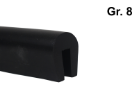 Siebschutzprofil Gr. 8 schwarz Kantenschutz 7x25x21/12 mm Klemmprofil Siebschutzprofil Gr. 8 schwarz Kantenschutz 7x25x21/12 mm Klemmprofil