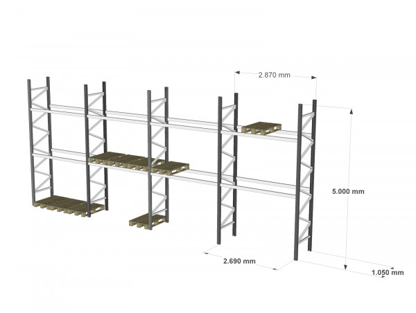 Palettenregal Schwerlastregal Skizze Maße Industrieregal 