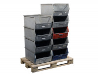 9x Mauser OK Metallkästen 475x700x300 mm Sichtlagerkisten Stapelkisten verzinkt 9x Mauser OK Metallkästen 475x700x300 mm Sichtlagerkisten Stapelkisten verzinkt