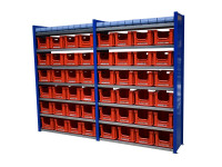 Meta Fachbodenregal + Lagerbehälter Lagerregal Stahlregal Länge 2.660 mm Werkstattregal Meta Fachbodenregal + Lagerbehälter Lagerregal Stahlregal Länge 2.660 mm Werkstattregal