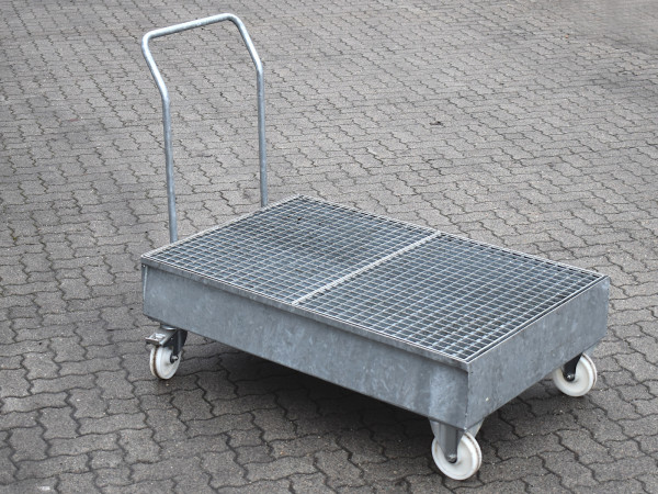 Denios 200l Auffangwagen Oelauffangwanne Auffangbehaelter 850x1345x435 mm