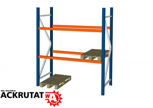 SLP Palettenregal Höhe 2.740 mm Lichte Weite 2.700 mm 2 Ebenen Fachlast 3.000 kg