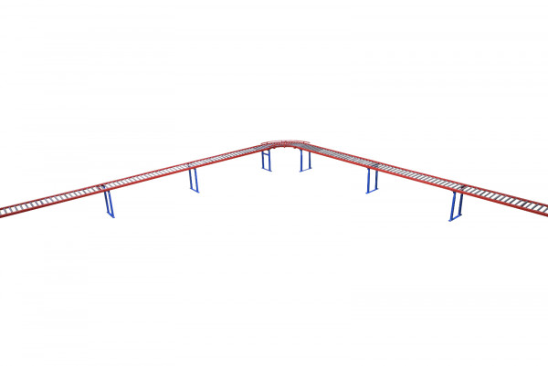 Schwerkraftrollenbahn 6xRollenbahnelemente L2000mm 1xSchwerkraftkurve 90° L900