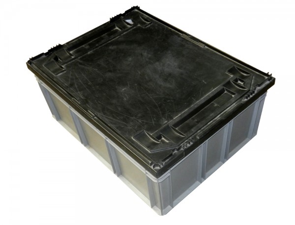 10 schwarze Schäfer Deckel Euro-Stapelbehälter Behälter Abdeckung Box