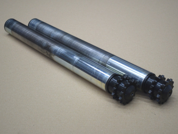 Doppel-Kettenradrolle Foerderrolle RL 457 mm Ø 50 mm Tragrolle für Rollenbahn