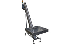 Upas Förderband mit Bunker Förderstrecke Steigförderband Förderbreite 95 mm Upas Förderband mit Bunker Förderstrecke Steigförderband Förderbreite 95 mm