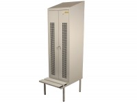 Spind Garderobenschrank 2230x610x800 mm (HxBxT), Sitzbank, Luftlöcher, Hutablage, 2 Abteile, Stahl Spind Garderobenschrank 2230x610x800 mm (HxBxT), Sitzbank, Luftlöcher, Hutablage, 2 Abteile, Stahl