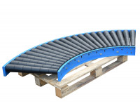 90° Rollenbahnkurve Förderbreite 590 mm Kurvenrollenbahn Schwerkraftbahn 90° Rollenbahnkurve Förderbreite 590 mm Kurvenrollenbahn Schwerkraftbahn