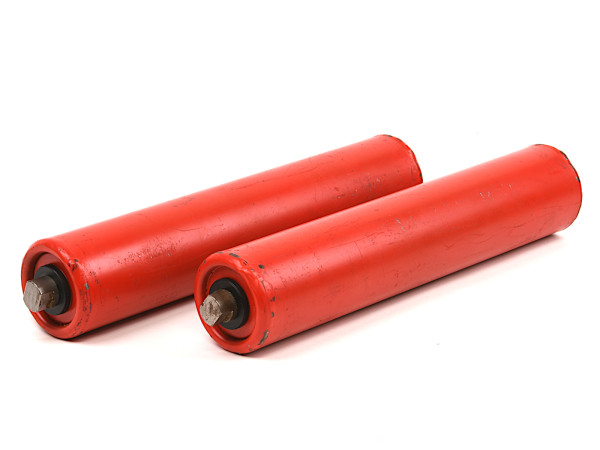 2x Foerderrolle Tragrolle Ø 63,5 mm Foerderbandrolle RL 315 mm Stahl