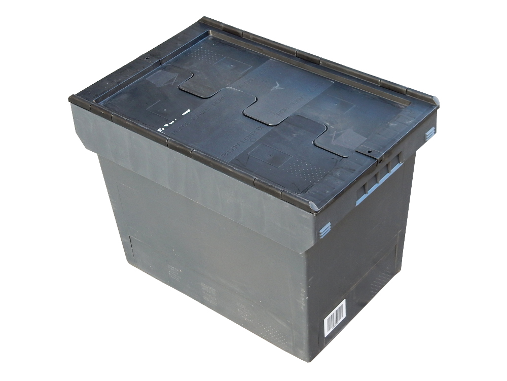 47 l blau 5x Mehrwegbehälter/Versandbehälter mit Deckel LxBxH 600x400x300 mm 