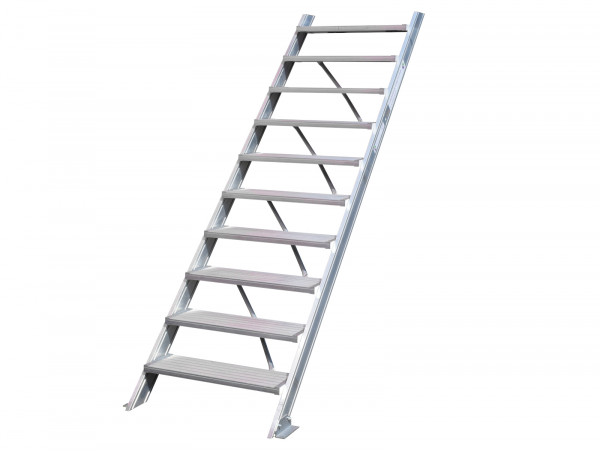 Günzburger Steigtechnik Alutreppe Traglast 200 kg 10 Stufen Höhe 2.100 mm