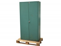 Materialschrank 950x400x1950 mm Universal Stahlspind 6x Fachböden grün Materialschrank 950x400x1950 mm Universal Stahlspind 6x Fachböden grün