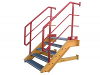 Stahltreppe 5 Gitterroststufen Bühnentreppe Höhe 780 mm Industrietreppe Stahltreppe 5 Gitterroststufen Bühnentreppe Höhe 780 mm Industrietreppe
