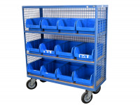 Transportwagen Rollwagen Etagenwagen Fetra inkl. 12x Allit Sichtlagerkisten  Transportwagen Rollwagen Etagenwagen Fetra inkl. 12x Allit Sichtlagerkisten