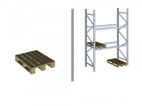 Bito P1 Palettenregal Einzelpfosten Höhe 3000 mm Stütze Pfosten Profil verzinkt