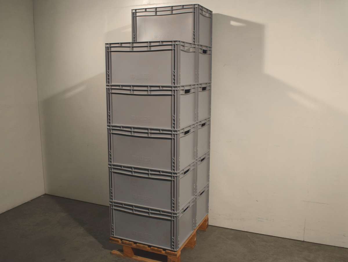 SET Sichtlagerboxen Stapelboxen Stapelkisten Schütte Lagerkästen Gr. 1-5