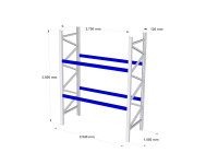 Palettenregal Grundfeld Schäfer PR600 H3600 2 Ebenen LW2700 Schwerlastregal Palettenregal Grundfeld Schäfer PR600 H3600 2 Ebenen LW2700 Schwerlastregal